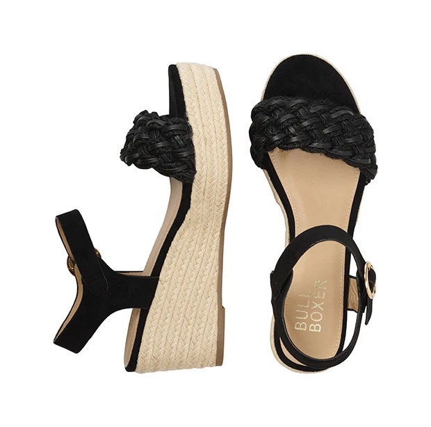 Bullboxer Sandalen Met Sleehak Zwart 268011F2T_BLCKTD - Afbeelding 2