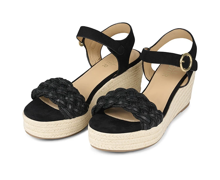 Bullboxer Sandalen Met Sleehak Zwart 268011F2T_BLCKTD - Afbeelding 3