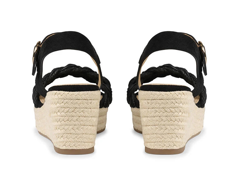 Bullboxer Sandalen Met Sleehak Zwart 268011F2T_BLCKTD - Afbeelding 4